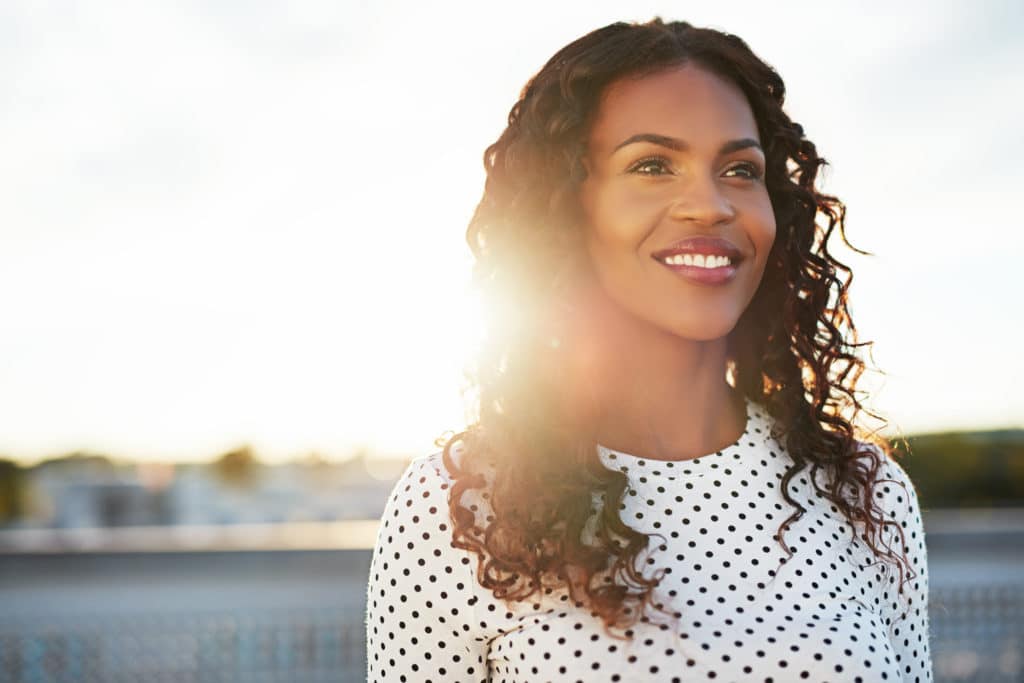 Attractive-African-American-Woman-with-sunshine